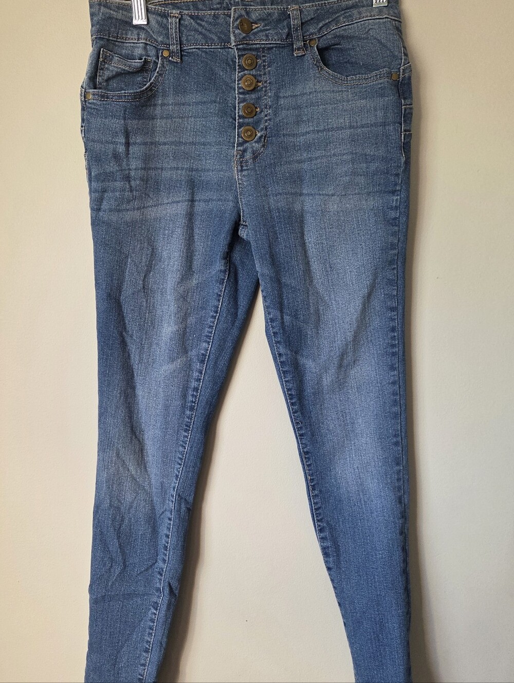 d. jeans Skinny High-Rise Button-Fly Blue Wash Jeans